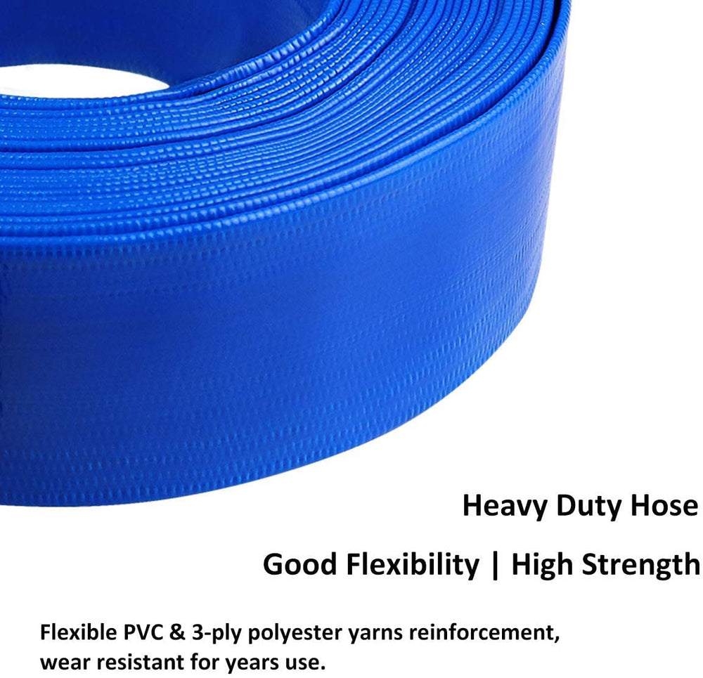 Eastrans discharge hose in use for pool water drainage