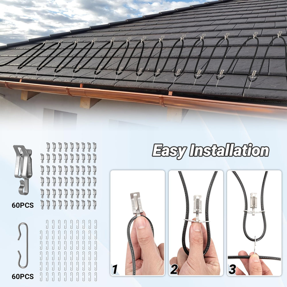 Eastrexon heat cable installation example on gutter