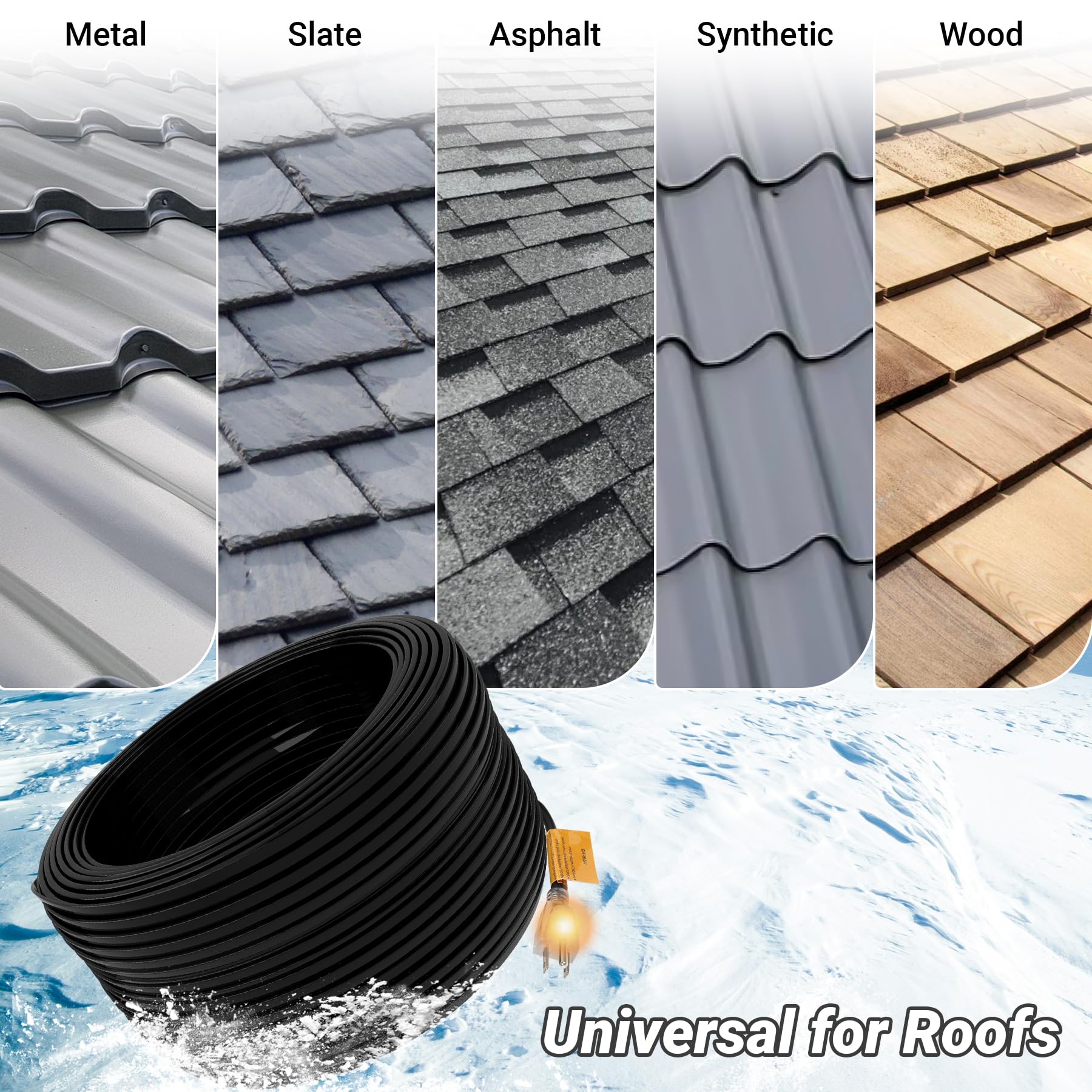 Eastrexon Roof Heat Cable power cord length detail