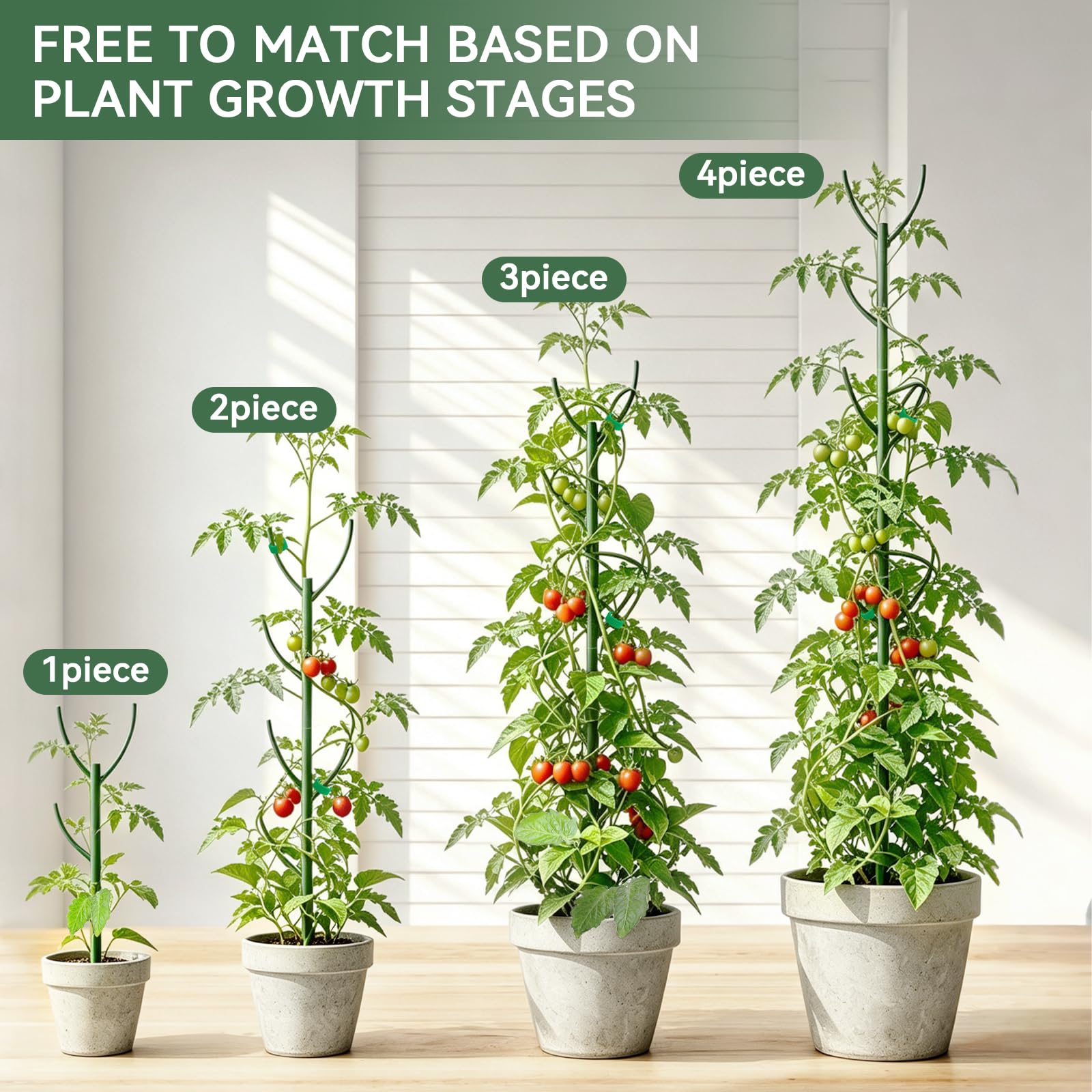 Easy assembly of lightweight plant support sticks