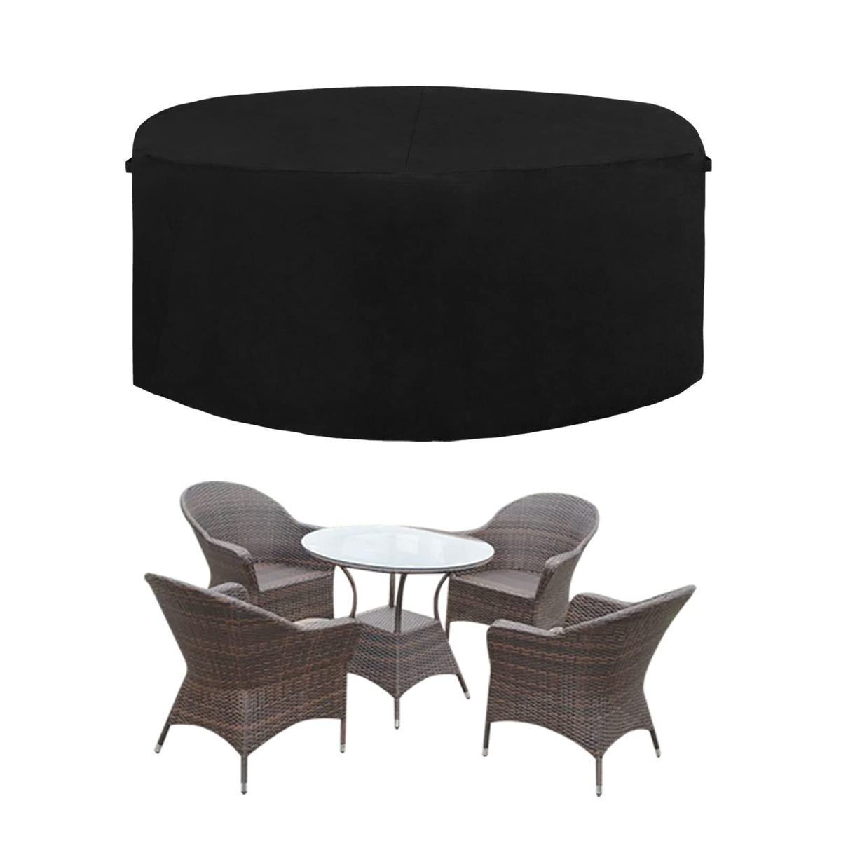 Easy-Going 600D Heavy Duty Round Patio Furniture Cover front view