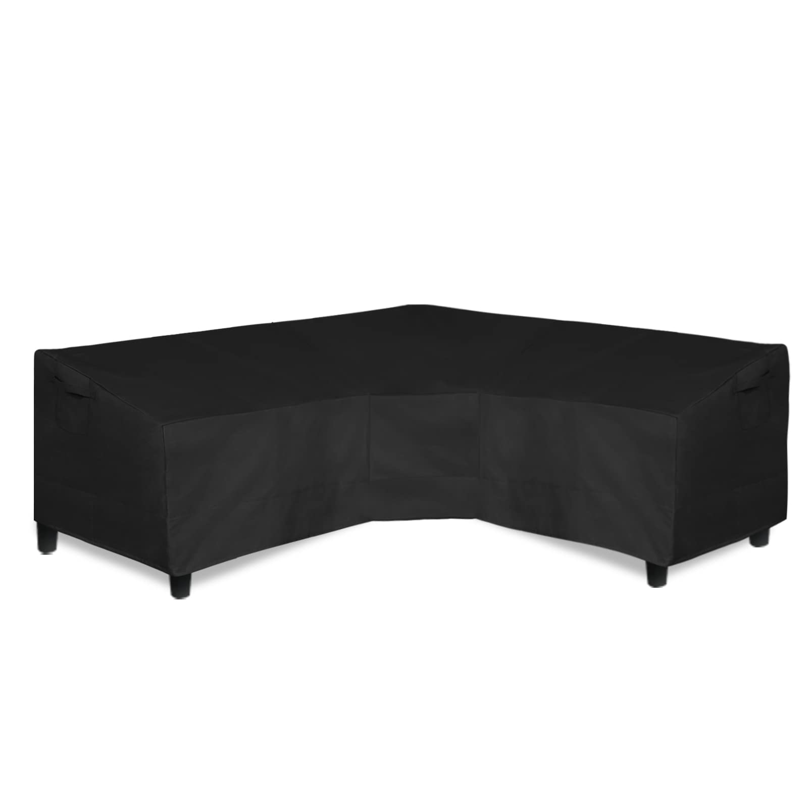 Easy-Going black V-shaped sectional sofa cover front view