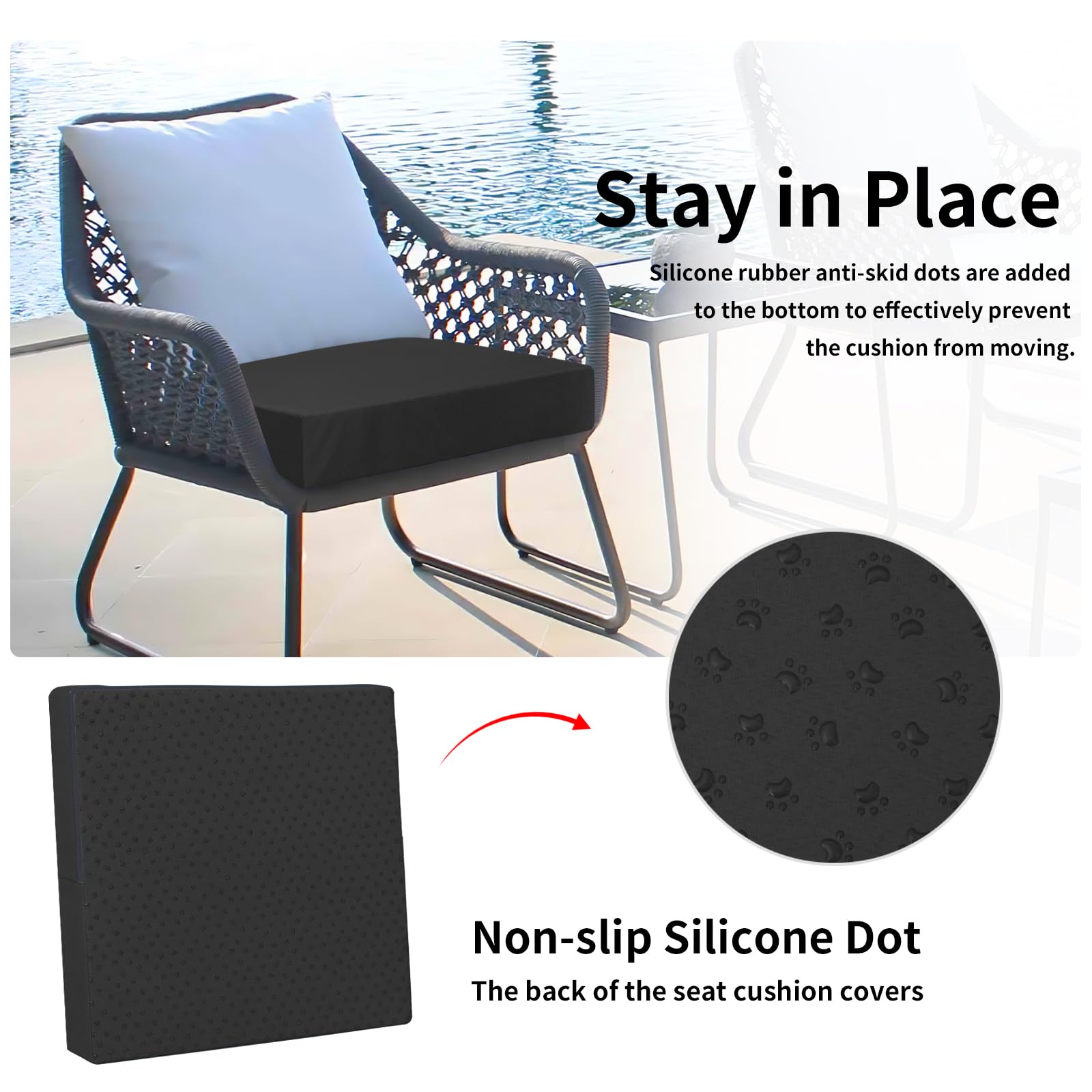 Easy-Going cushion covers, side view showing thickness