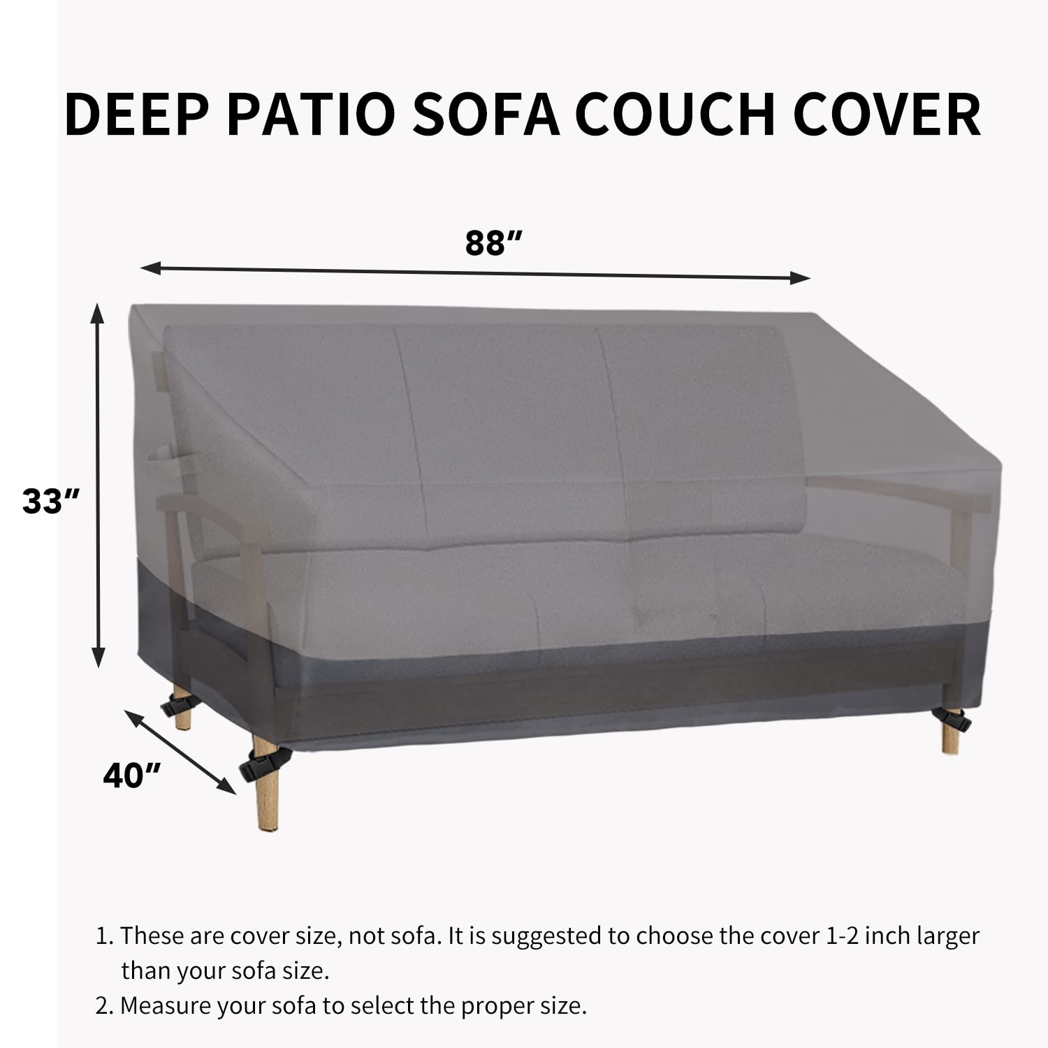 Easy-Going Heavy Duty Couch Cover in gray color
