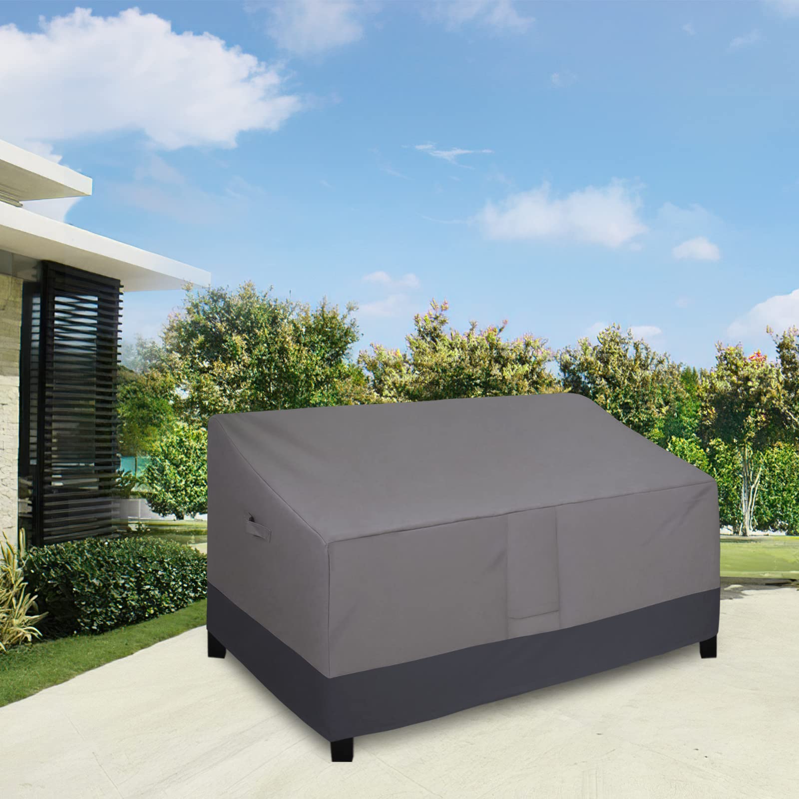 Easy-Going Heavy Duty Couch Cover showing straps