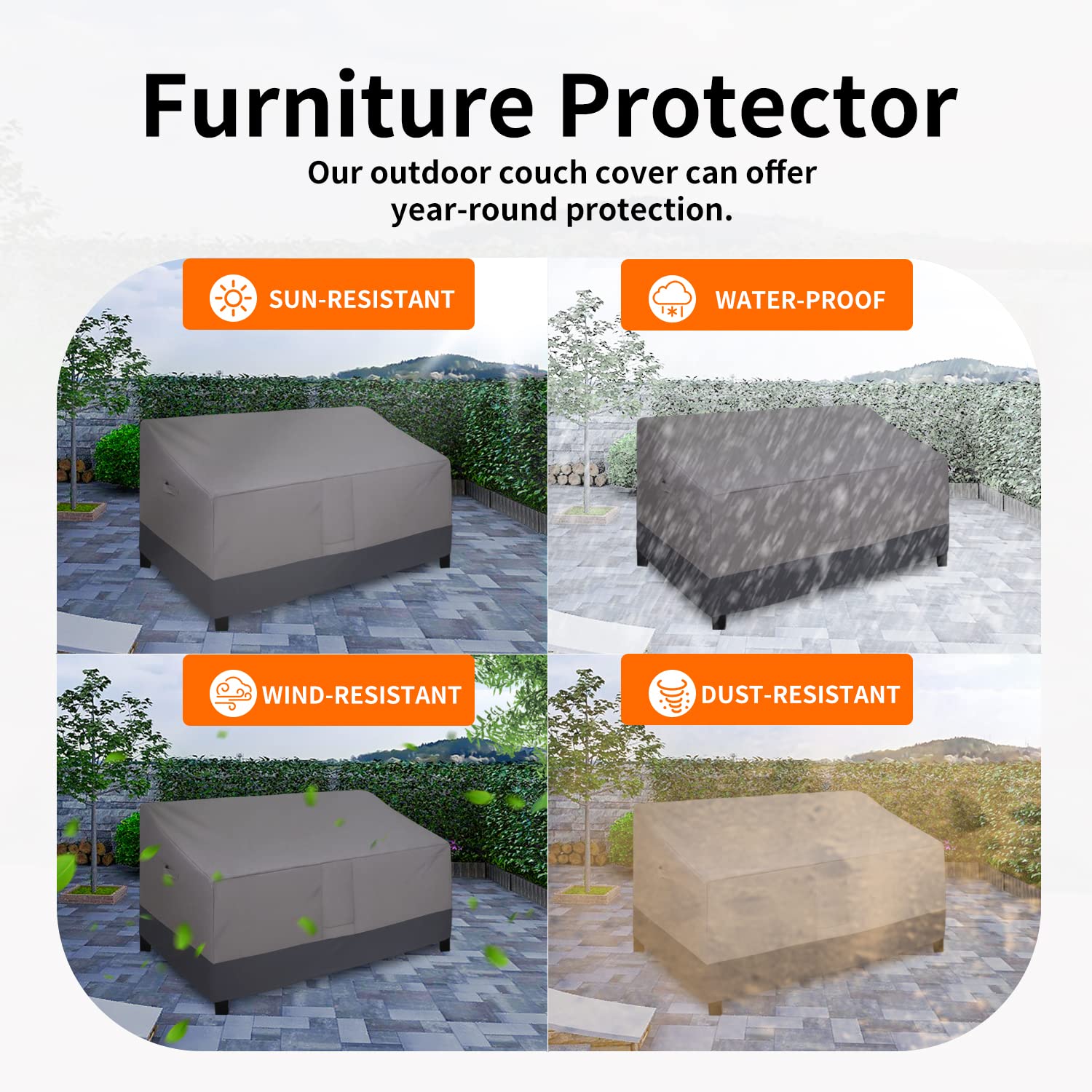 Easy-Going Heavy Duty Loveseat Cover featuring air vent for ventilation