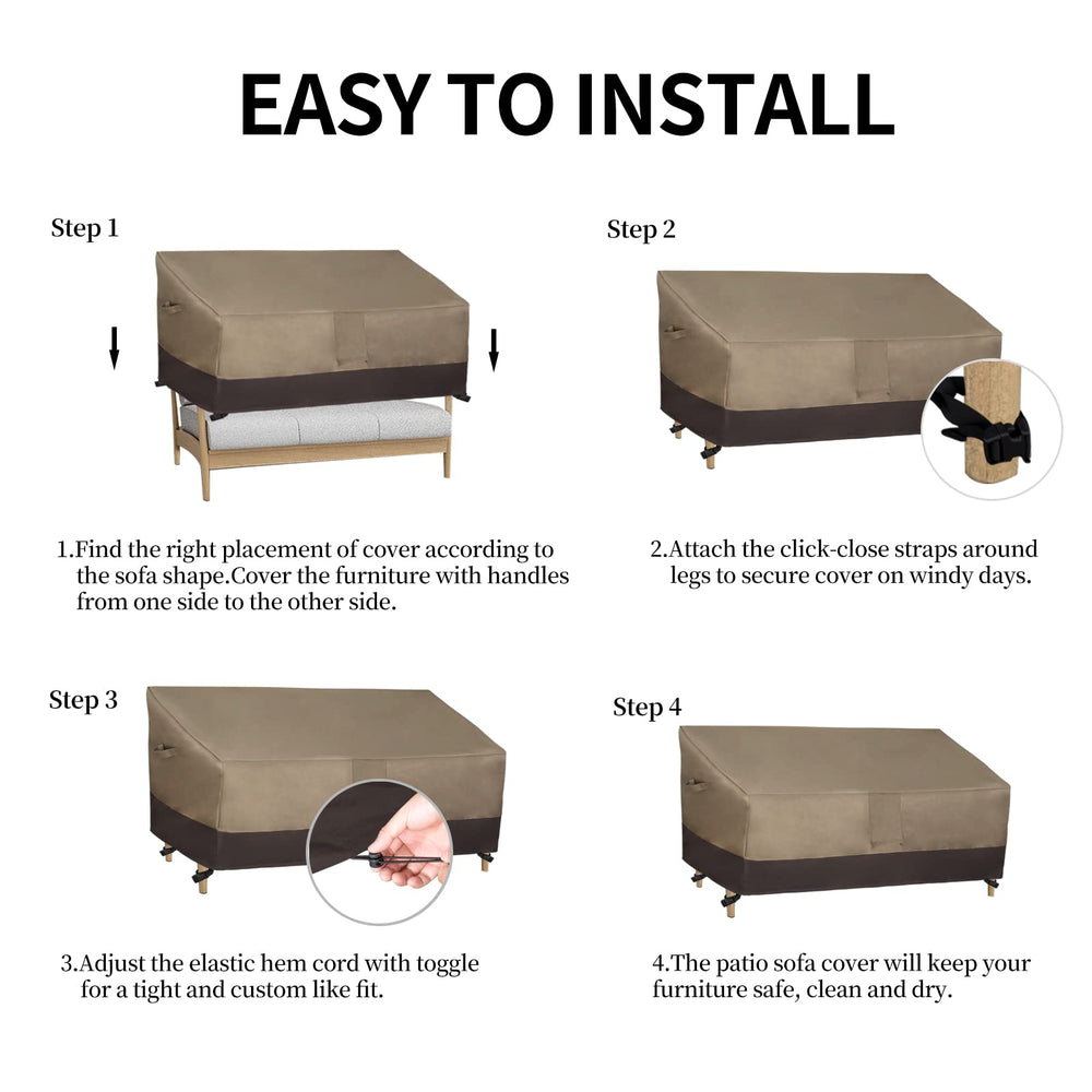 Easy-Going Heavy Duty Loveseat Cover packaging front view