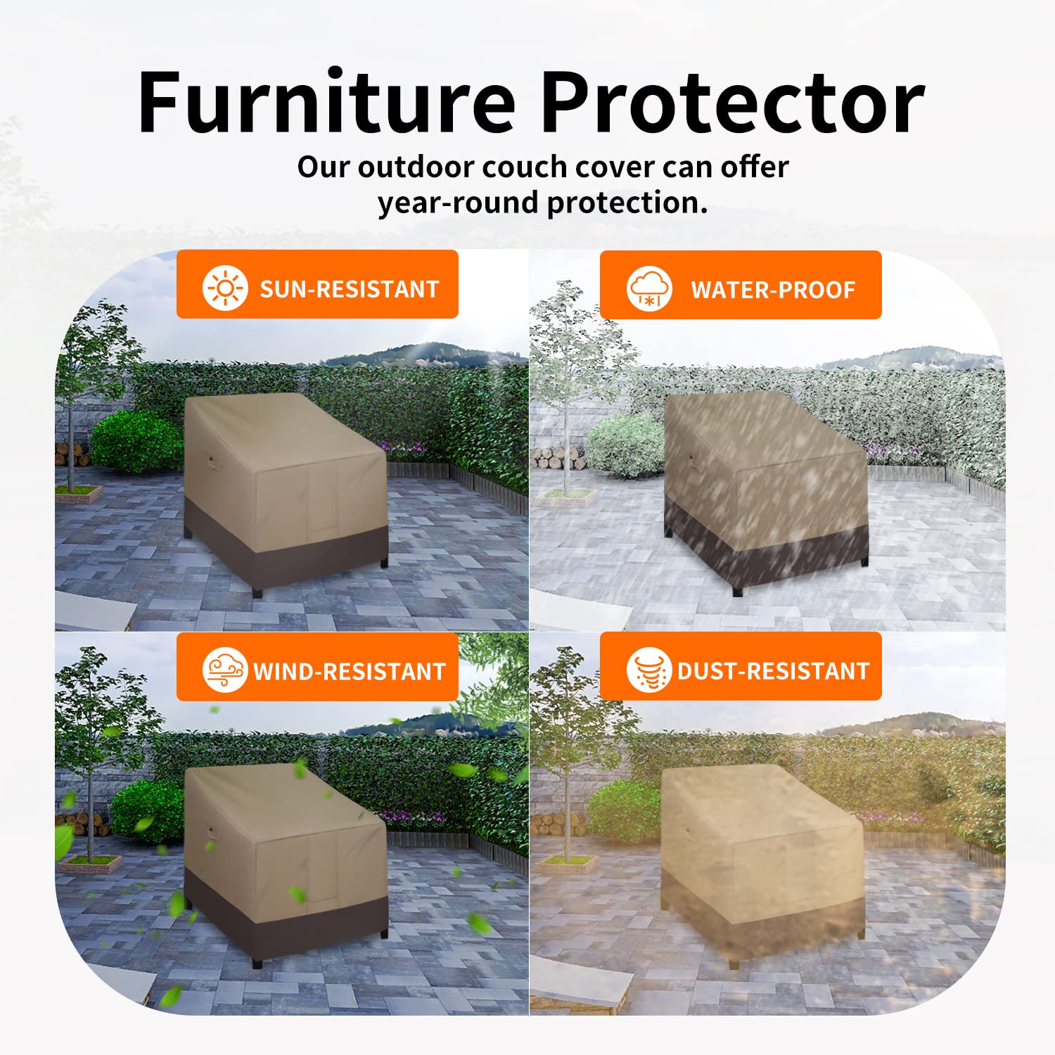 Easy-Going Heavy Duty Outdoor Chair Cover featuring pad handles