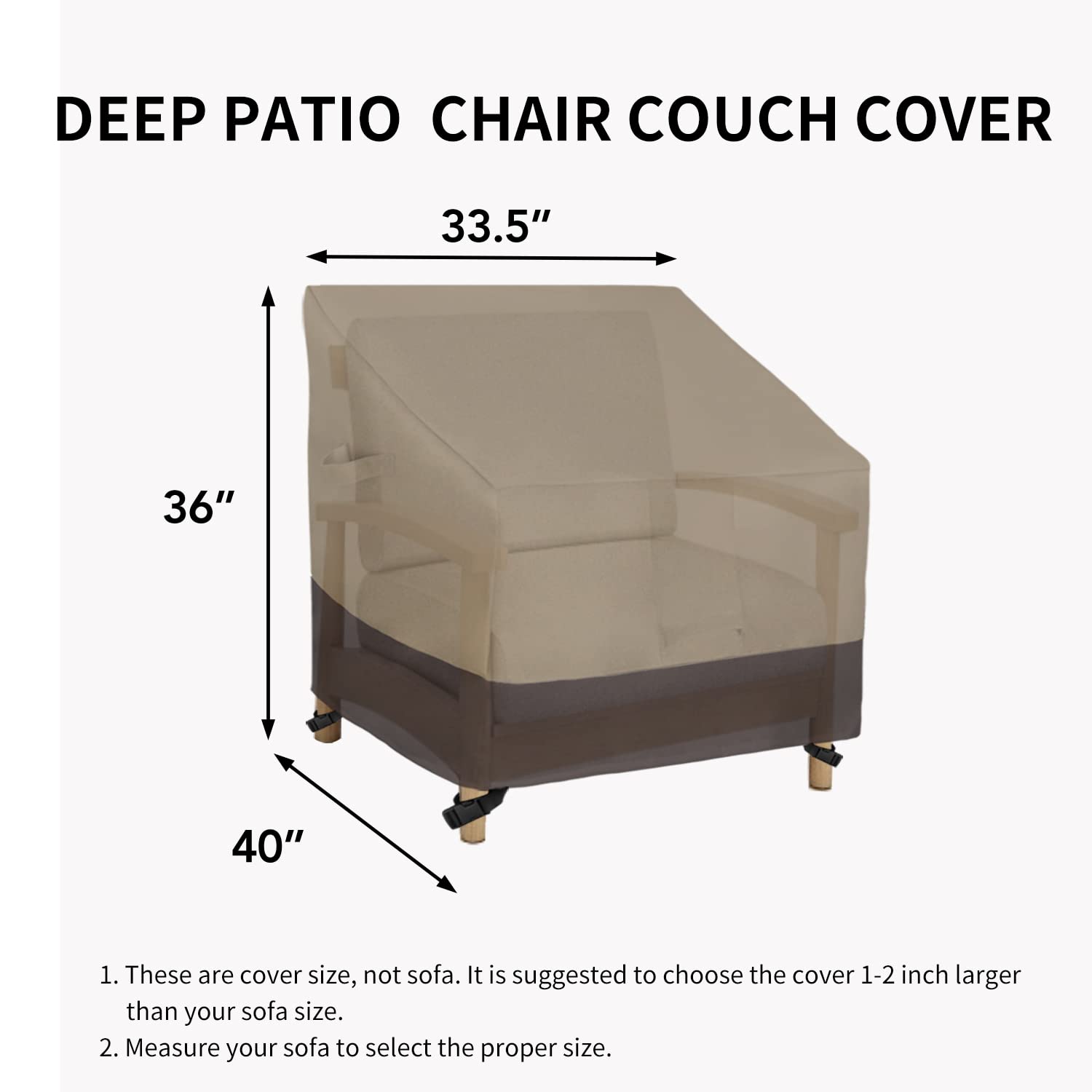 Easy-Going Heavy Duty Outdoor Chair Cover in Camel colour