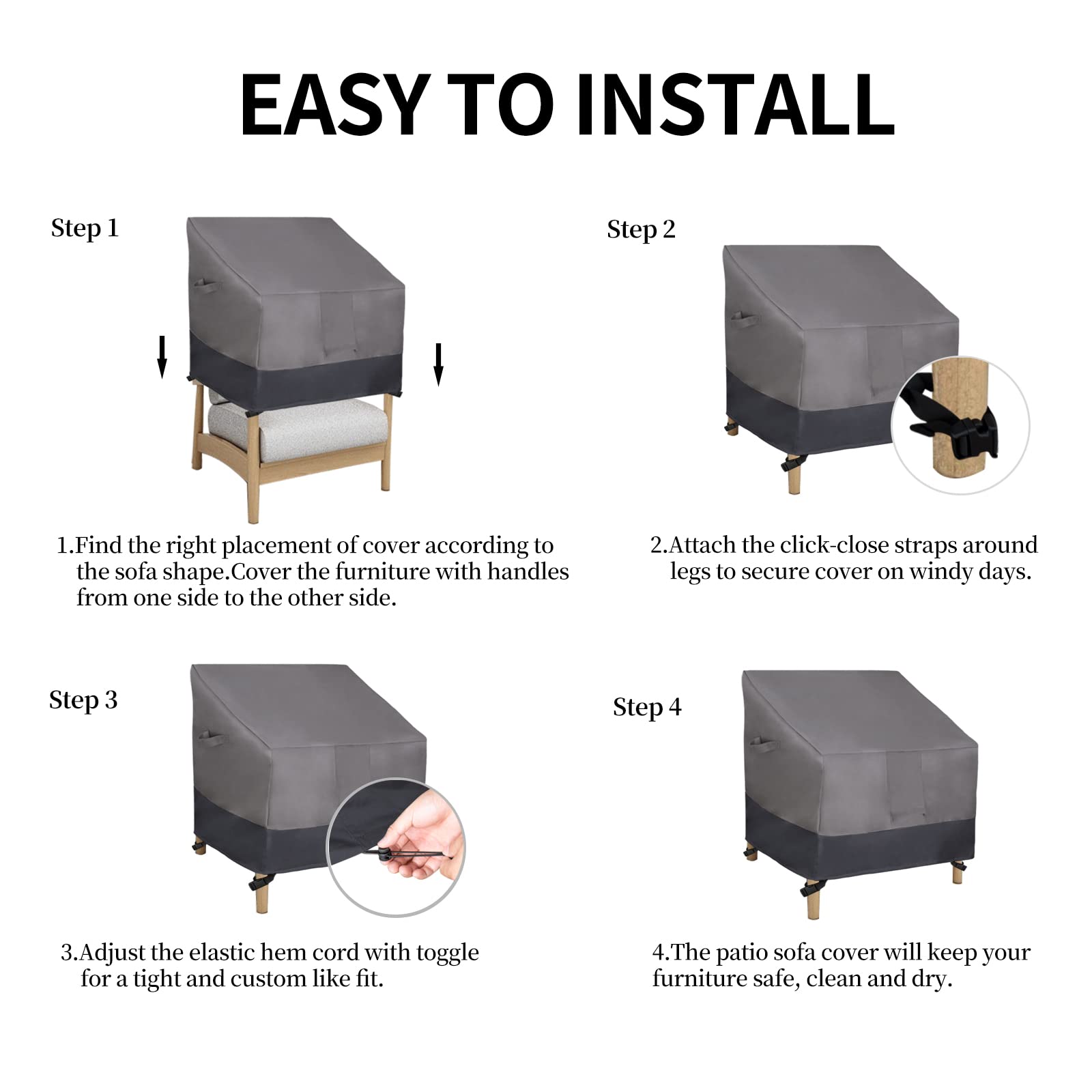 Easy-Going Heavy Duty Outdoor Chair Cover in use during rain