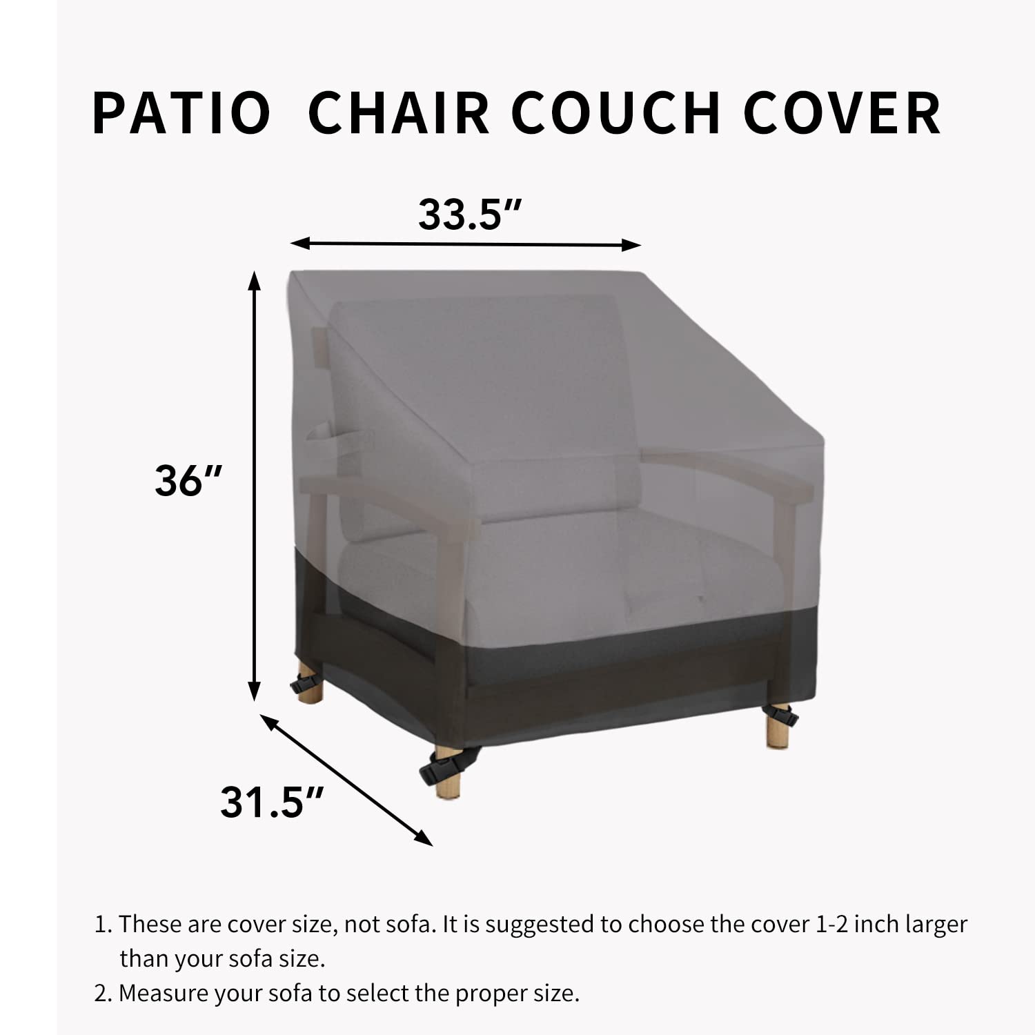 Easy-Going Heavy Duty Outdoor Chair Cover laid flat on patio