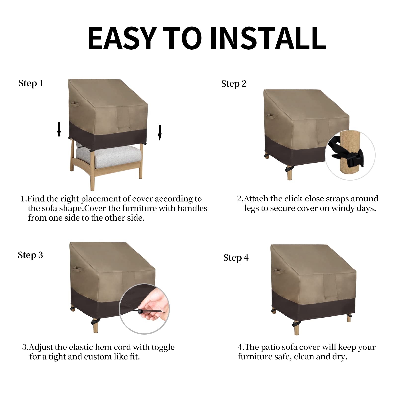 Easy-Going Heavy Duty Outdoor Chair Cover packaging details