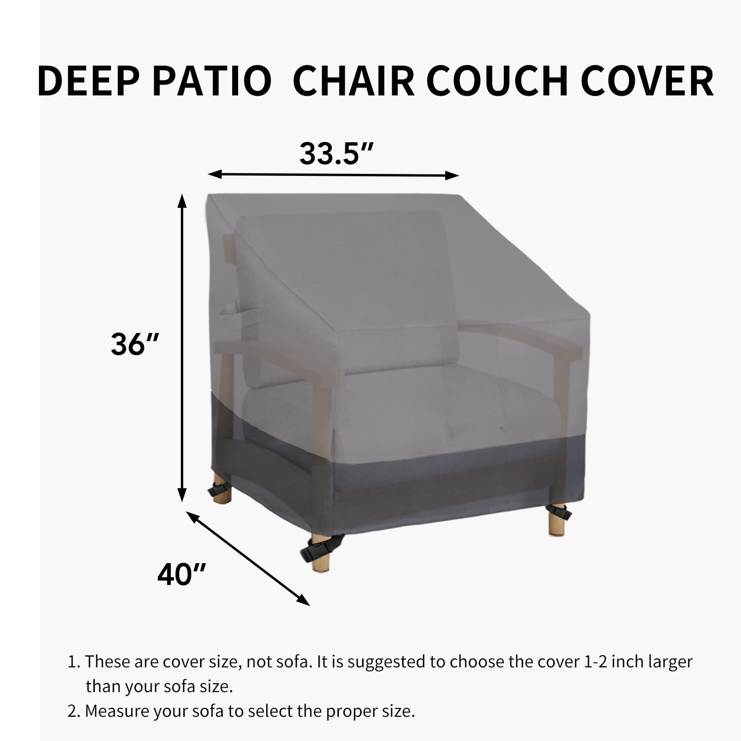 Easy-Going Heavy Duty Outdoor Chair Cover with elastic hem cord