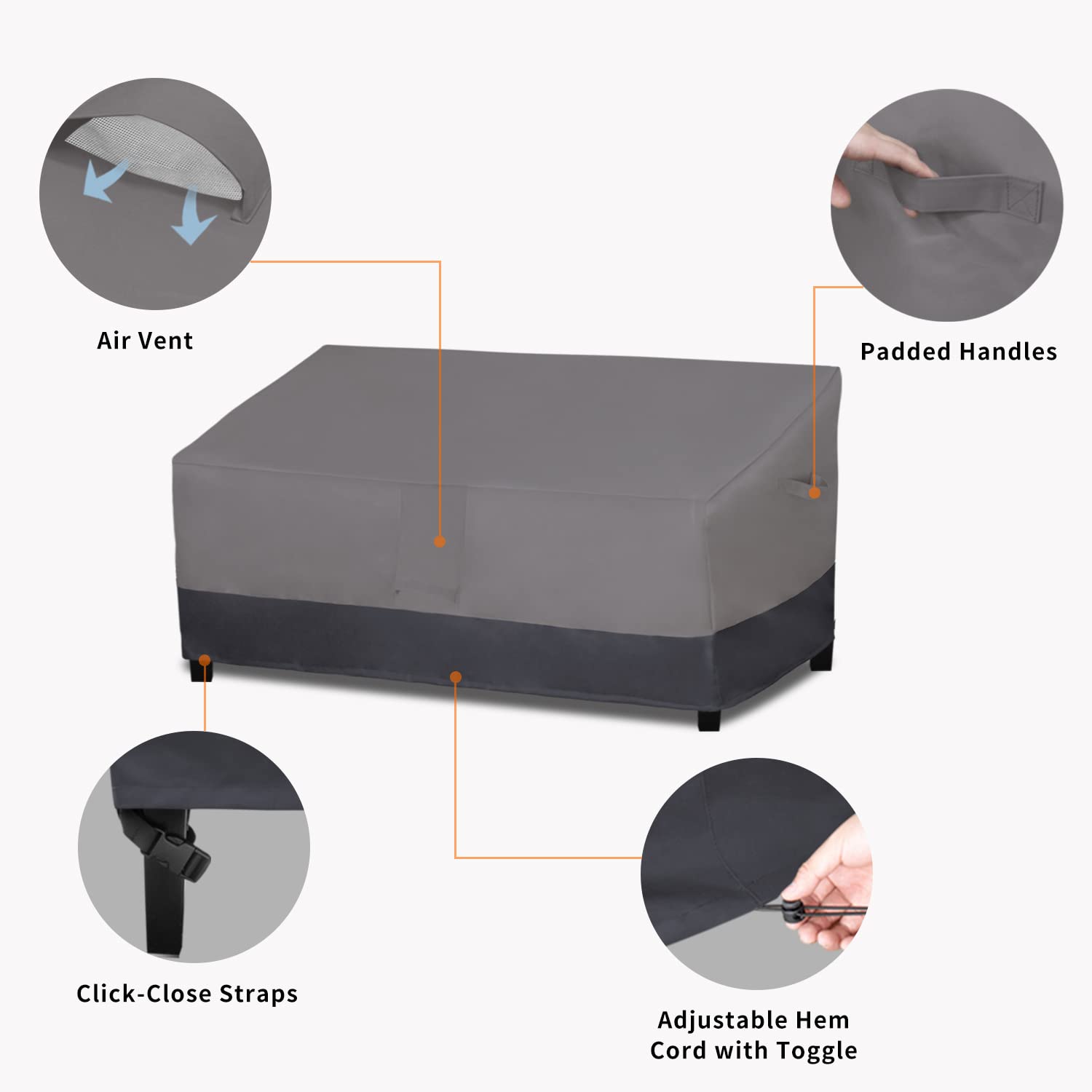 Easy-Going Heavy Duty Outdoor Couch Cover with click close-straps