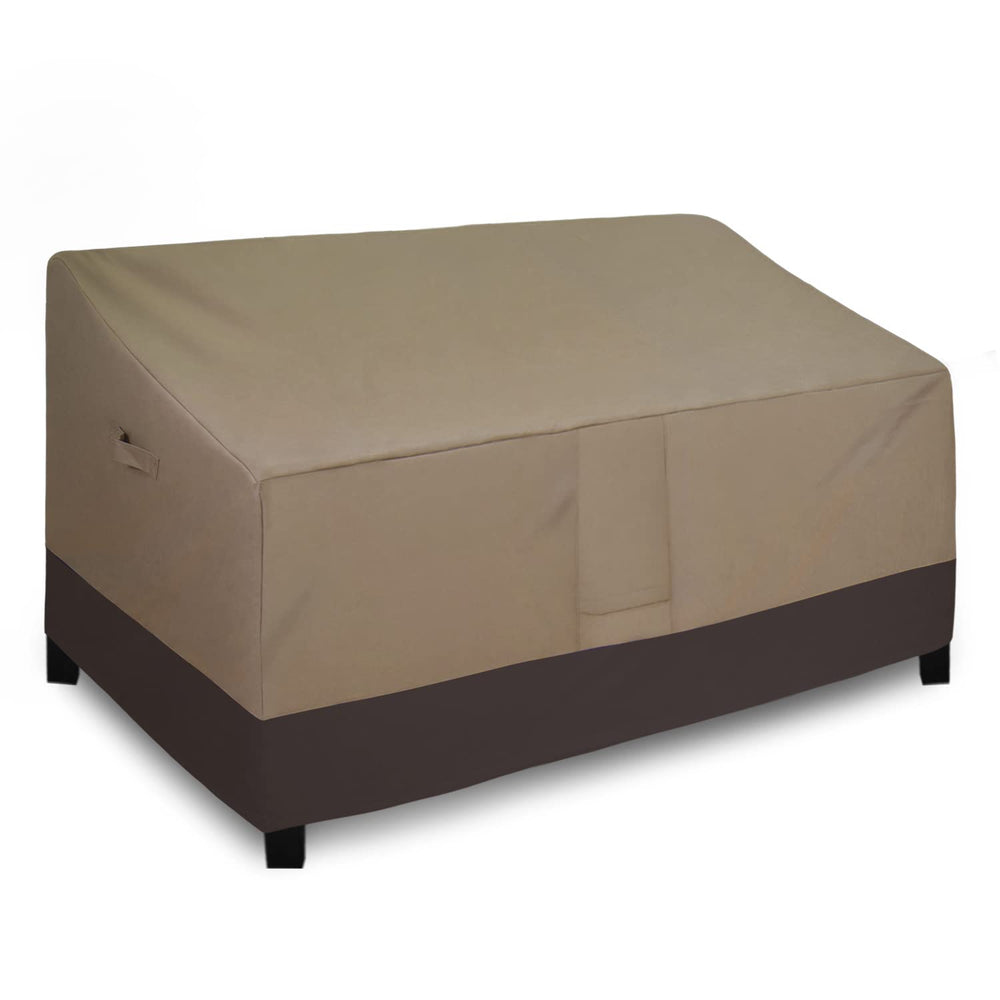 Easy-Going Heavy Duty Outdoor Loveseat Cover 90Wx40Dx32H in camel and dark brown