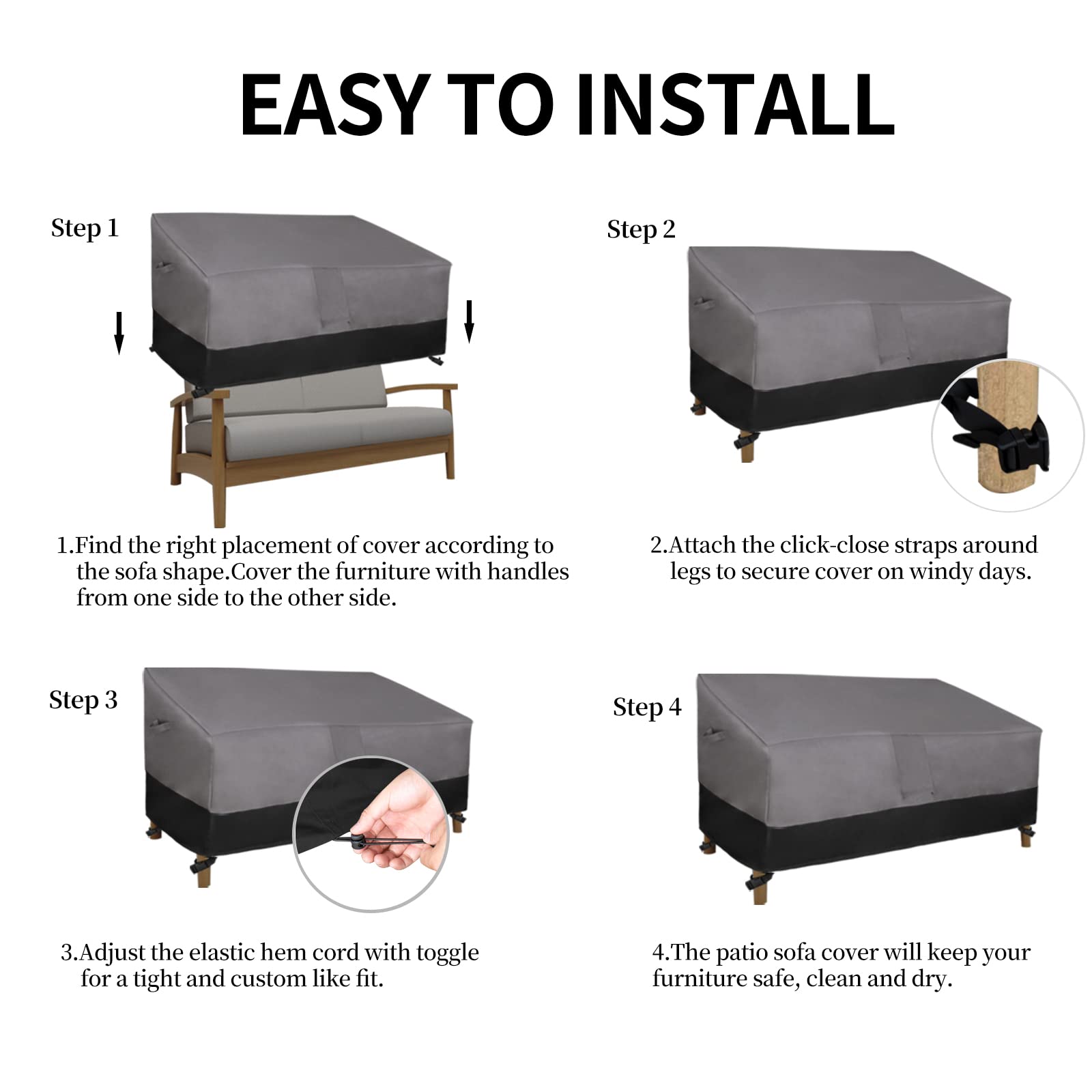 Easy-Going Heavy Duty Outdoor Loveseat Cover being wiped clean