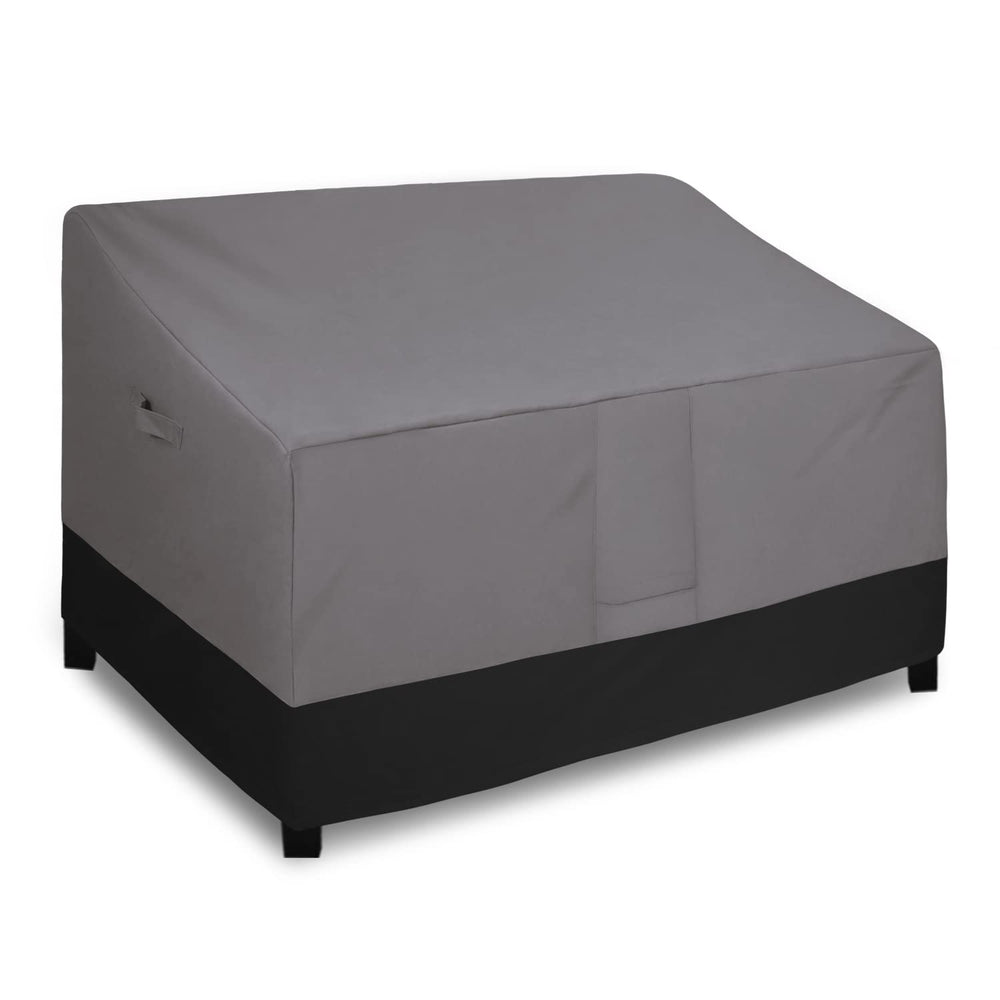 Easy-Going Heavy Duty Outdoor Loveseat Cover in Gray/Black, front view