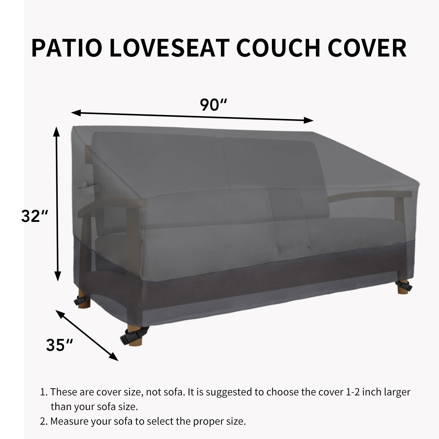 Easy-Going Heavy Duty Outdoor Loveseat Cover in use on a patio