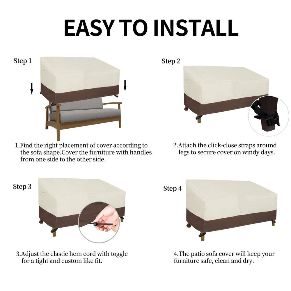 Easy-Going Heavy Duty Outdoor Loveseat Cover showing waterproof feature
