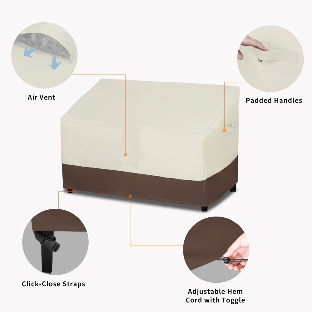 Easy-Going Heavy Duty Outdoor Loveseat Cover with elastic hem cord