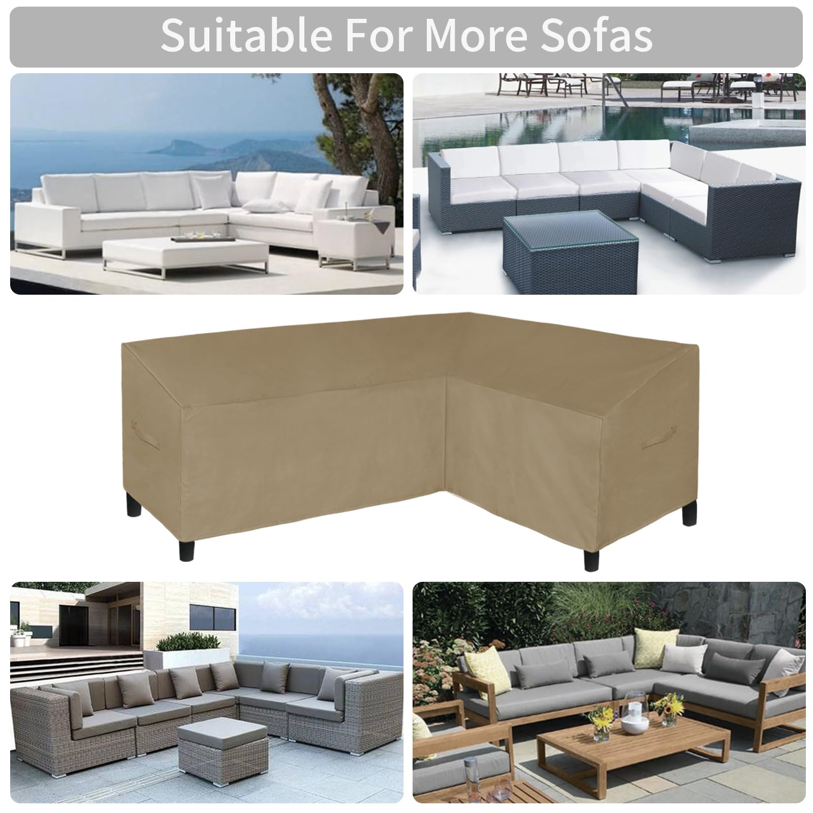 Easy-Going L-Shaped Sectional Sofa Cover 85"x58" Camel waterproof feature