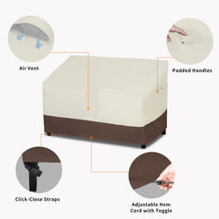 Easy-Going Loveseat Cover in dark brown on patio furniture