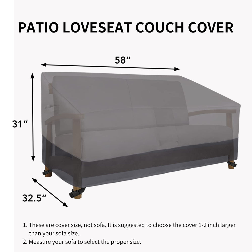 Easy-Going Loveseat Cover in grey colour on outdoor furniture