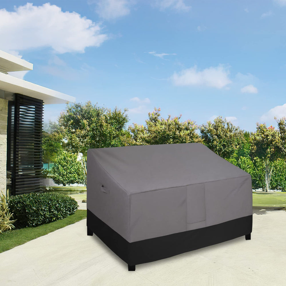 Easy-Going loveseat cover showing padded handles