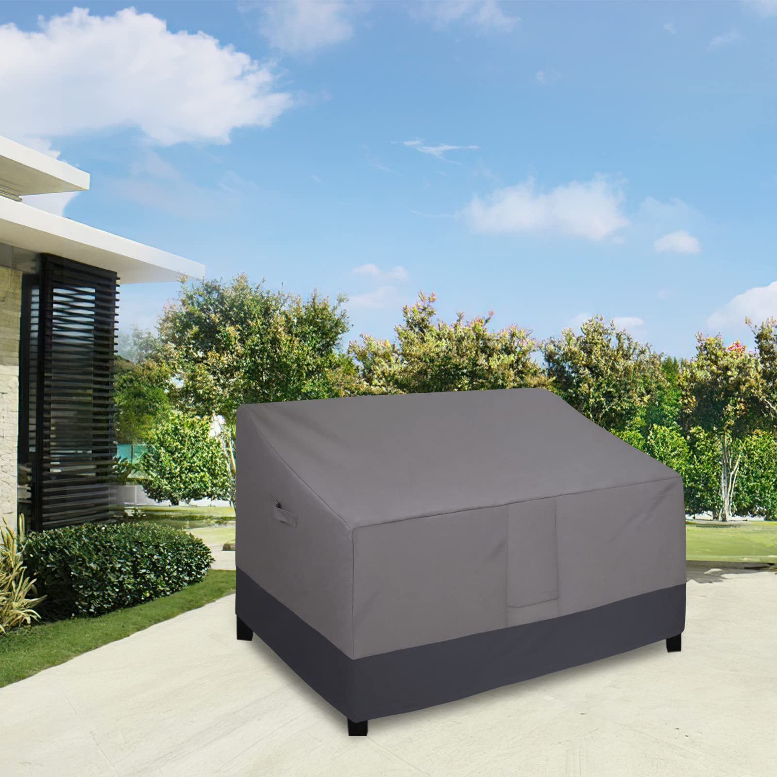 Easy-Going Loveseat Cover side view showing durable fabric