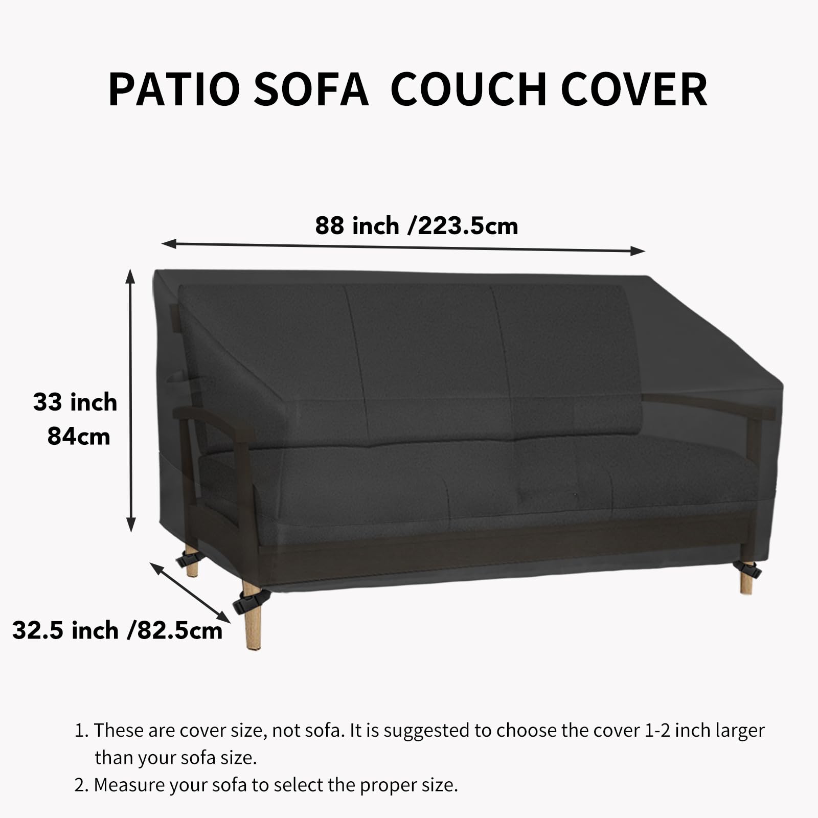 Easy-Going Outdoor Bench Cover side view showing padding handles