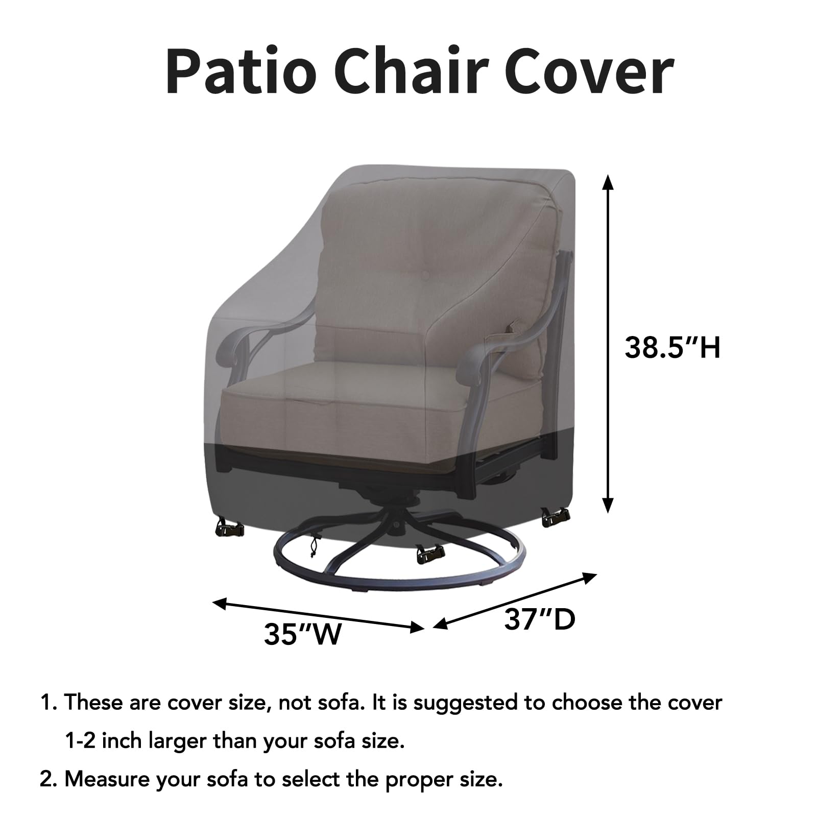 Easy-Going Outdoor Chair Cover with click-close straps
