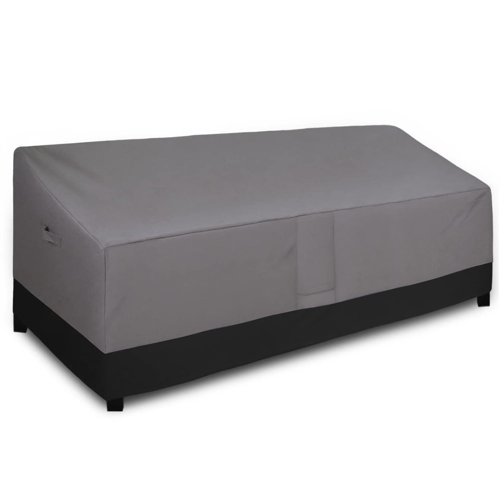 Easy-Going Outdoor Couch Cover front view, Gray/Black, 104Wx40Dx33H