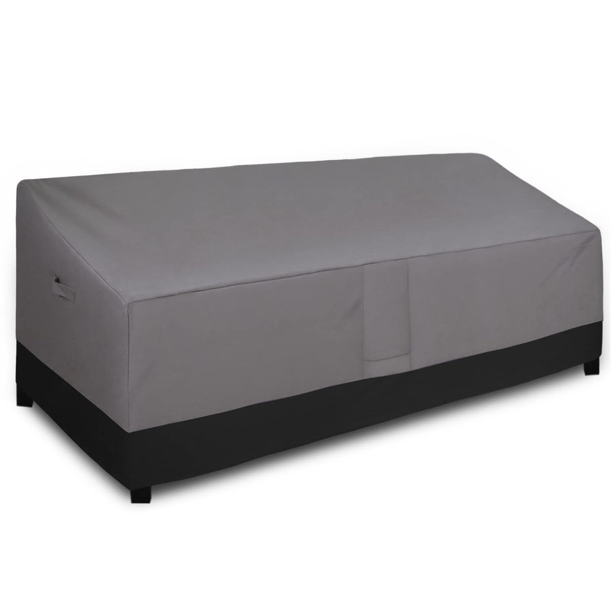 Easy-Going Outdoor Couch Cover front view, Gray/Black, 104Wx40Dx33H