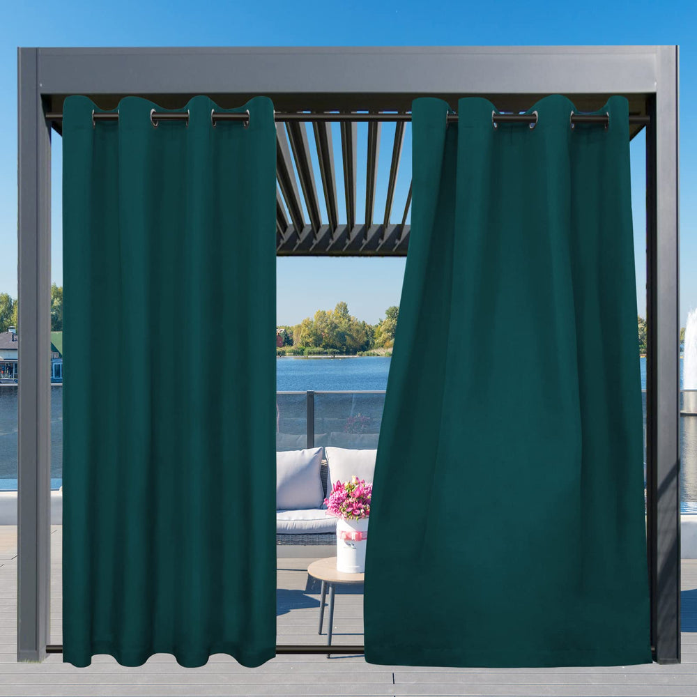 Easy-Going Outdoor Curtain 54x108 inch hanging in patio