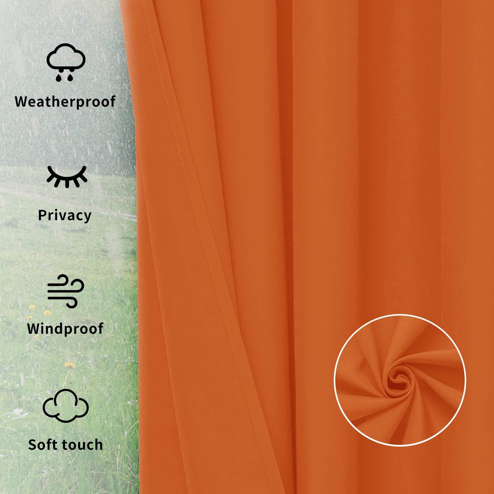 Easy-Going Outdoor Curtain hanging on patio