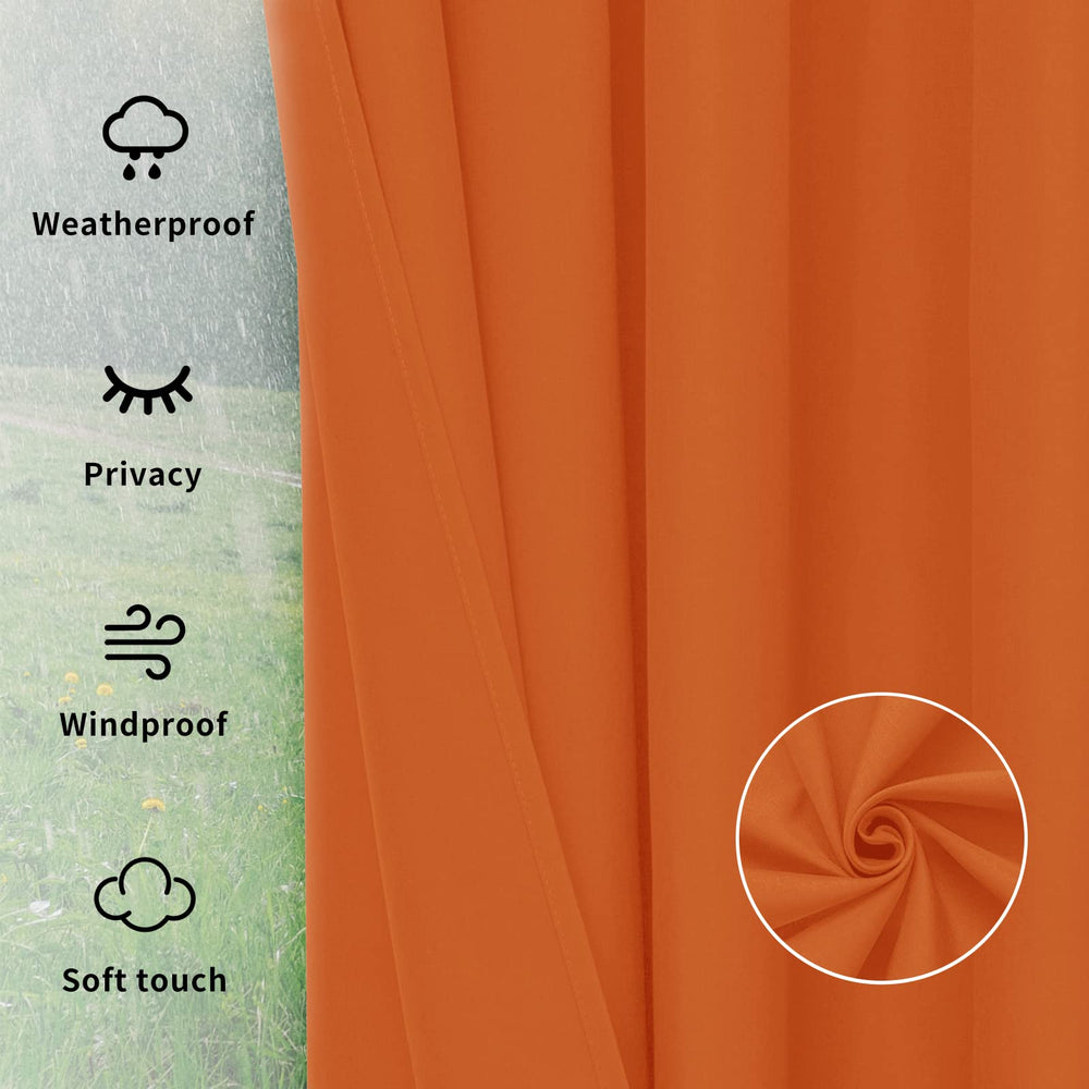 Easy-Going Outdoor Curtain hanging on patio