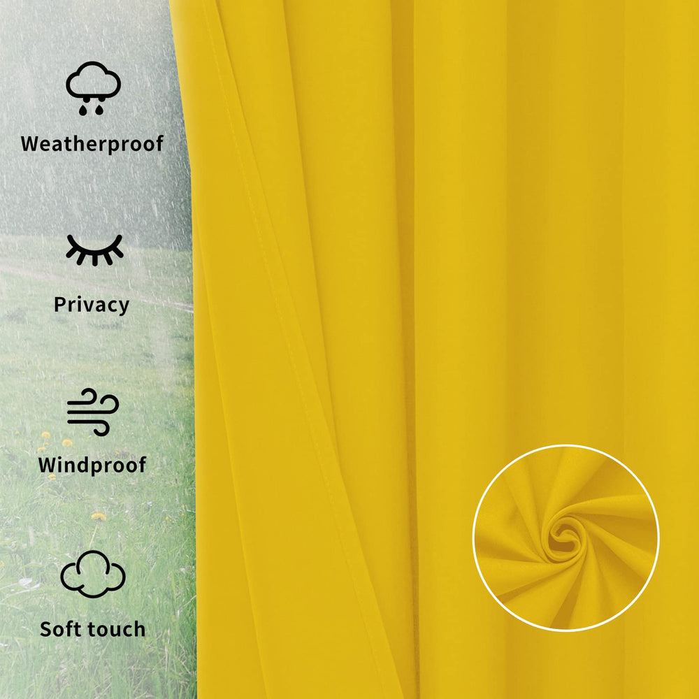 Easy-Going Outdoor Curtain showing bottom tabs