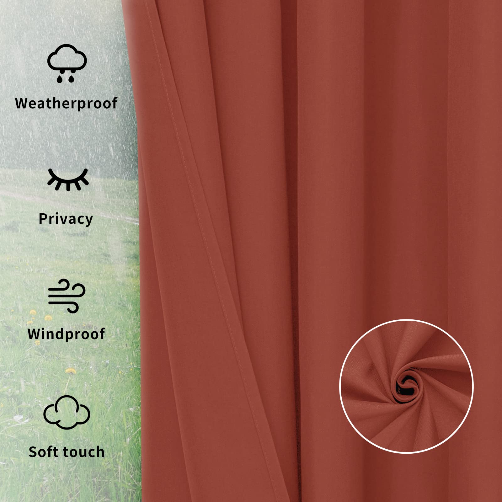 Easy-Going Outdoor Curtain showing tabs at bottom