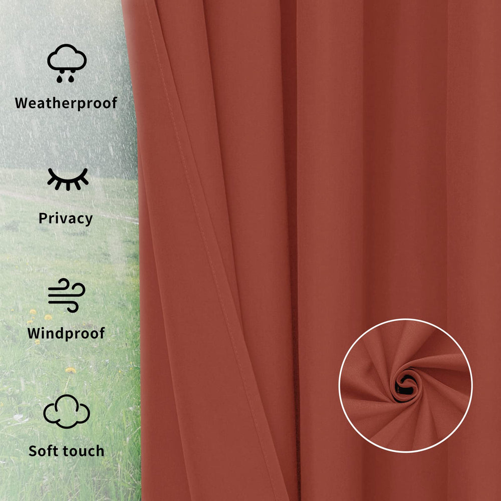 Easy-Going Outdoor Curtain showing tabs at bottom