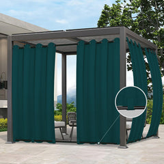 Easy-Going Outdoor Curtain teal colour front view