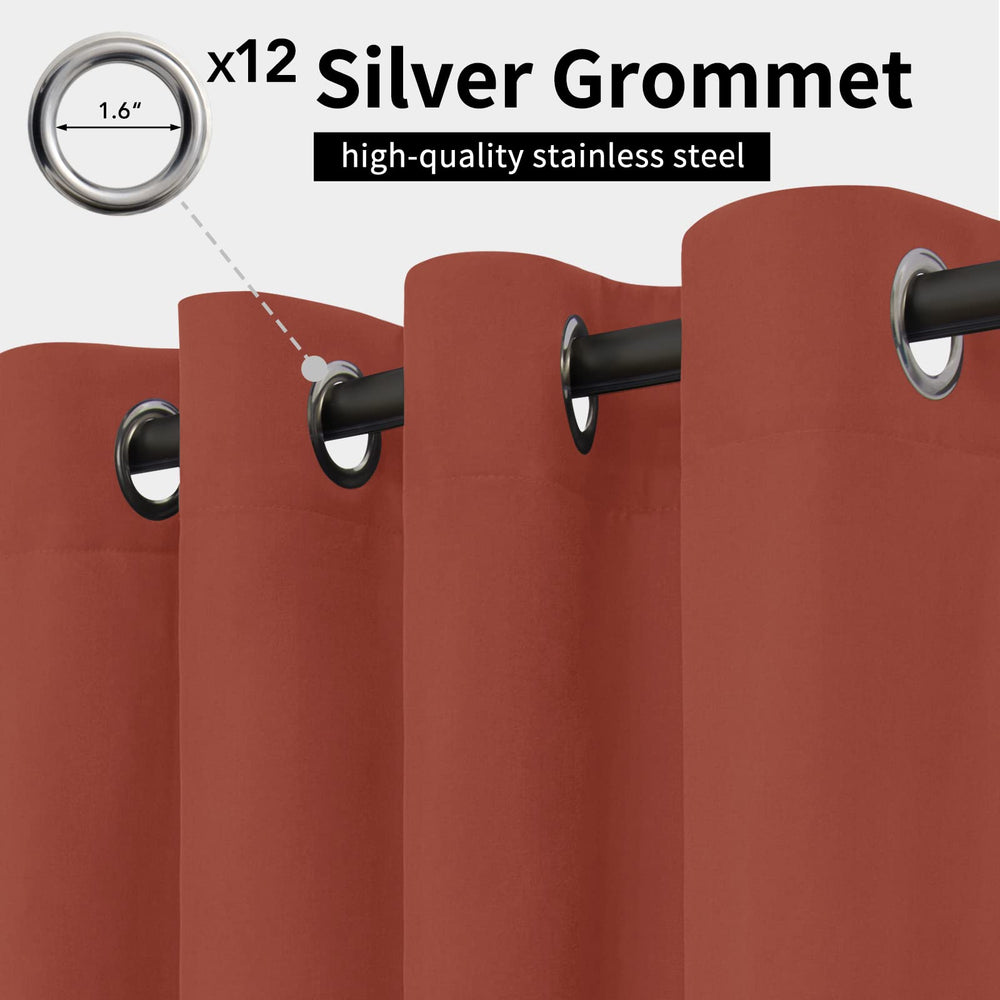 Easy-Going Outdoor Curtain Terra Red grommet detail