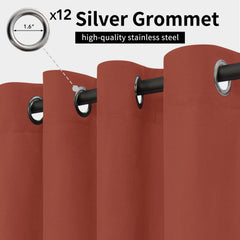 Easy-Going Outdoor Curtain Terra Red grommet detail