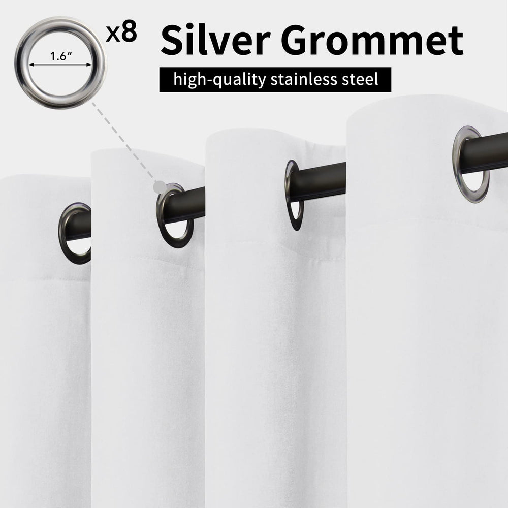 Easy-Going Outdoor Curtains 54x96 inch white panel side view