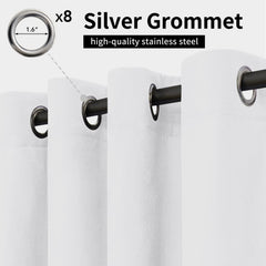 Easy-Going Outdoor Curtains 54x96 inch white panel side view