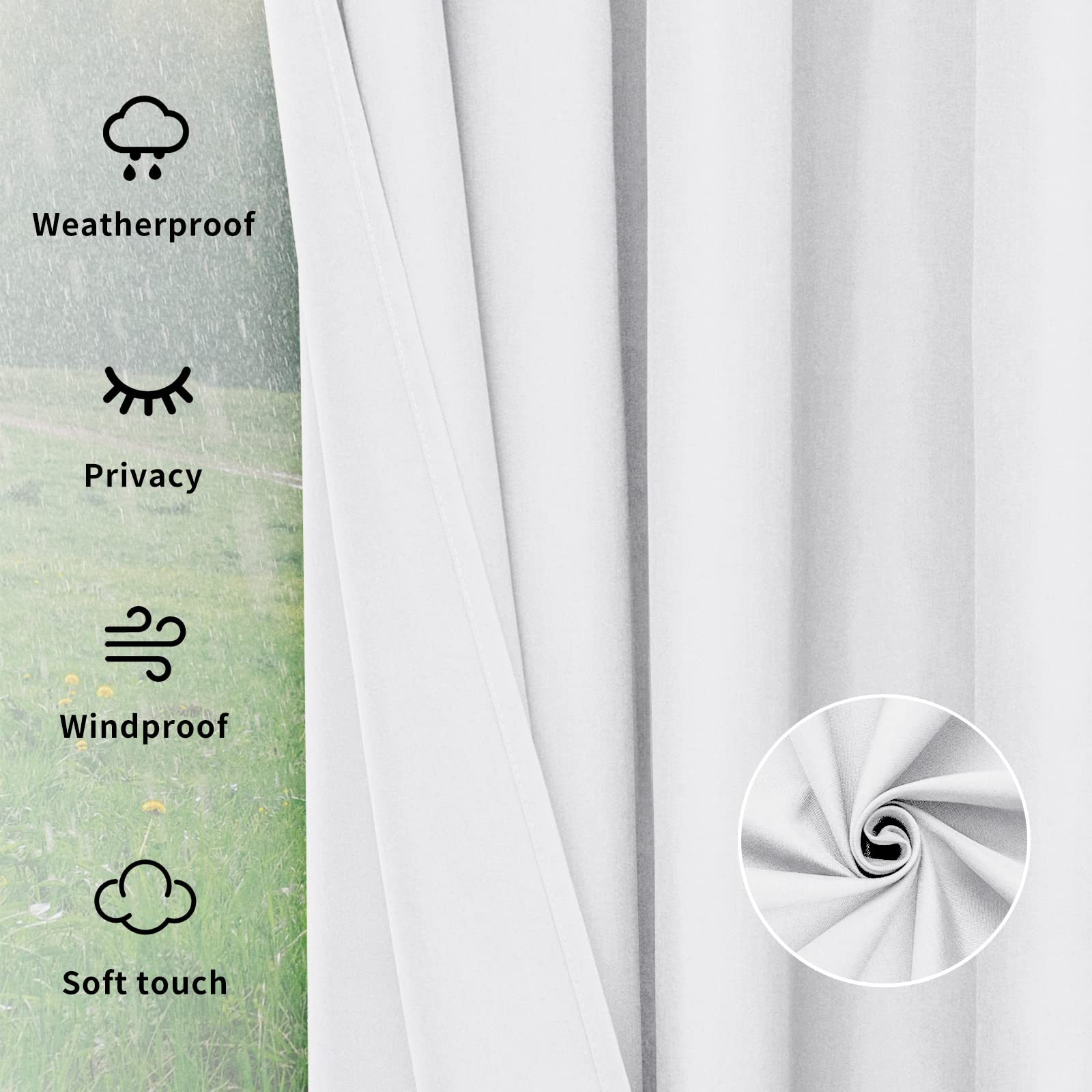 Easy-Going Outdoor Curtains showing the bottom tabs