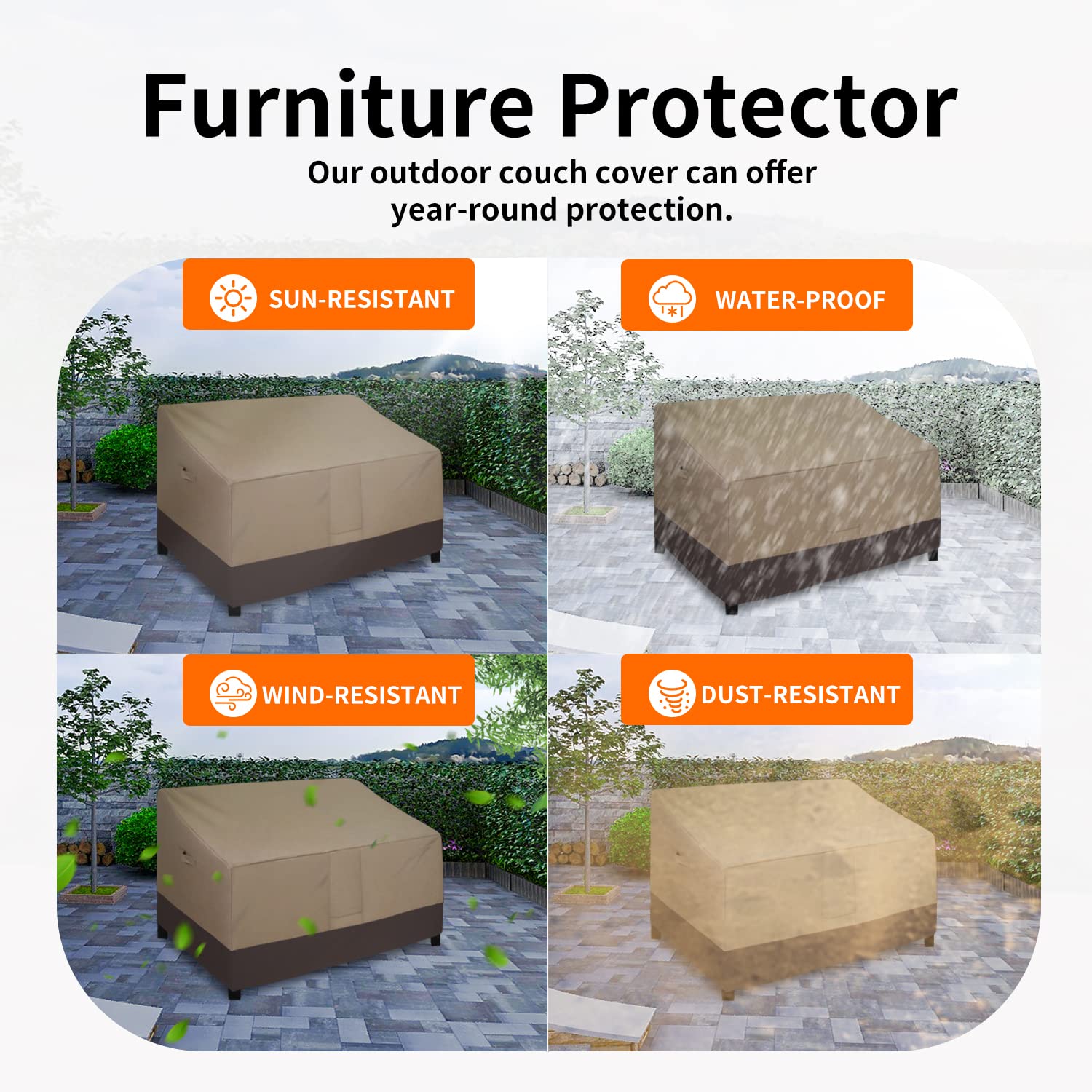 Easy-Going Outdoor Loveseat Cover showing air vent feature