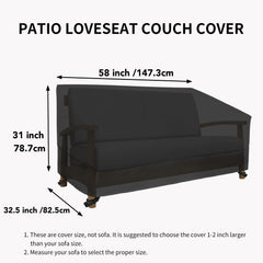 Easy-Going Outdoor Loveseat Cover side view with fabric handles