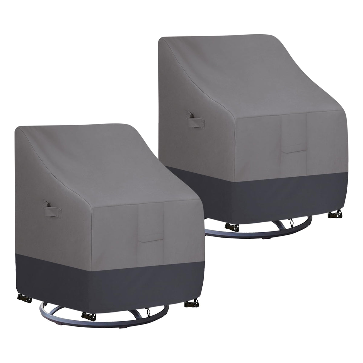 Easy-Going outdoor swivel chair cover front view, gray colour