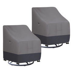 Easy-Going Outdoor Swivel Chair Cover front view, Gray/Dark Gray