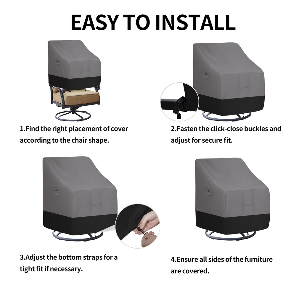 Easy-Going outdoor swivel chair cover installation process